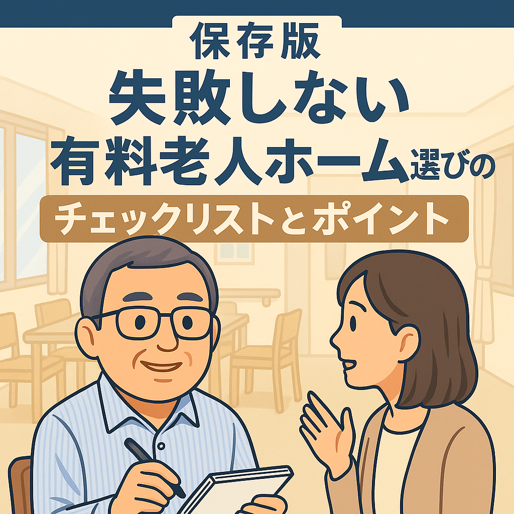 有料老人ホーム選びの達人たっちゃんが教える、失敗しない施設見学チェックリストとポイントをまとめた専門家監修アイキャッチ画像